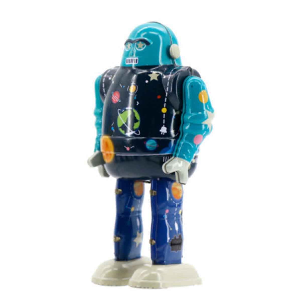 Mr & Mrs Tin 6” Star Bot Limited Edition Vintage Wind Up Toy Unisex, 3-4 Years