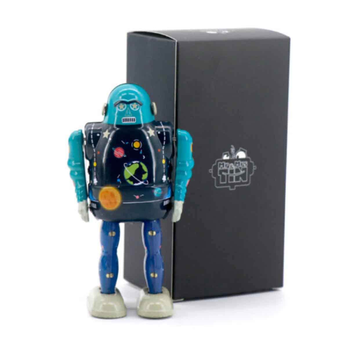 Mr & Mrs Tin 6” Star Bot Limited Edition Vintage Wind Up Toy Unisex, 3-4 Years