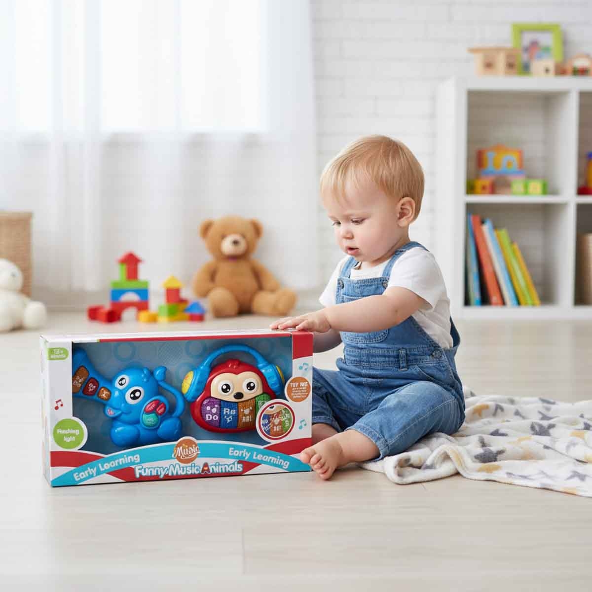 Kos Group Assorted Music Animals Toy Set Toddler, 0-2 Years