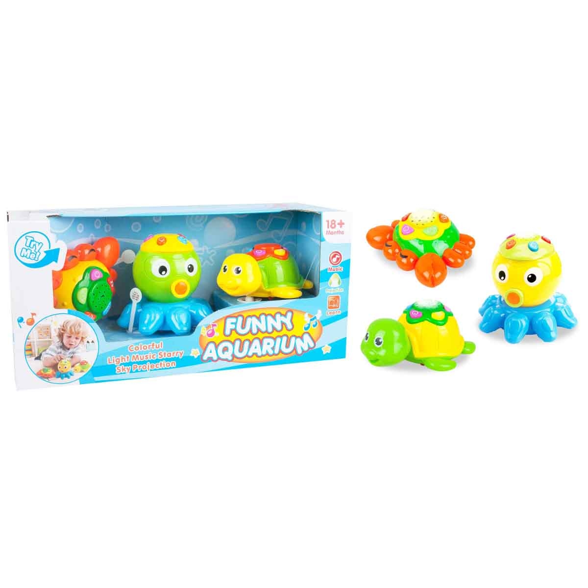 Kos Group Musical Sea Assorted Animals Toy Set Toddler, 0-2 Years