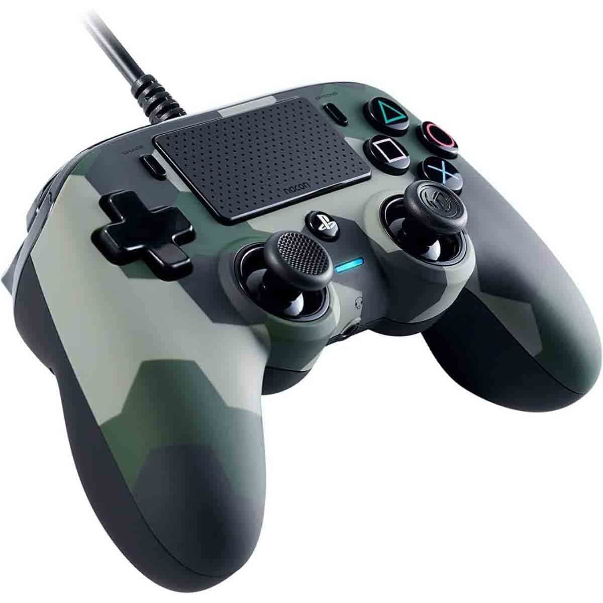 Nacon Compact Camo Green Wired Gaming Controller for PlayStation 4