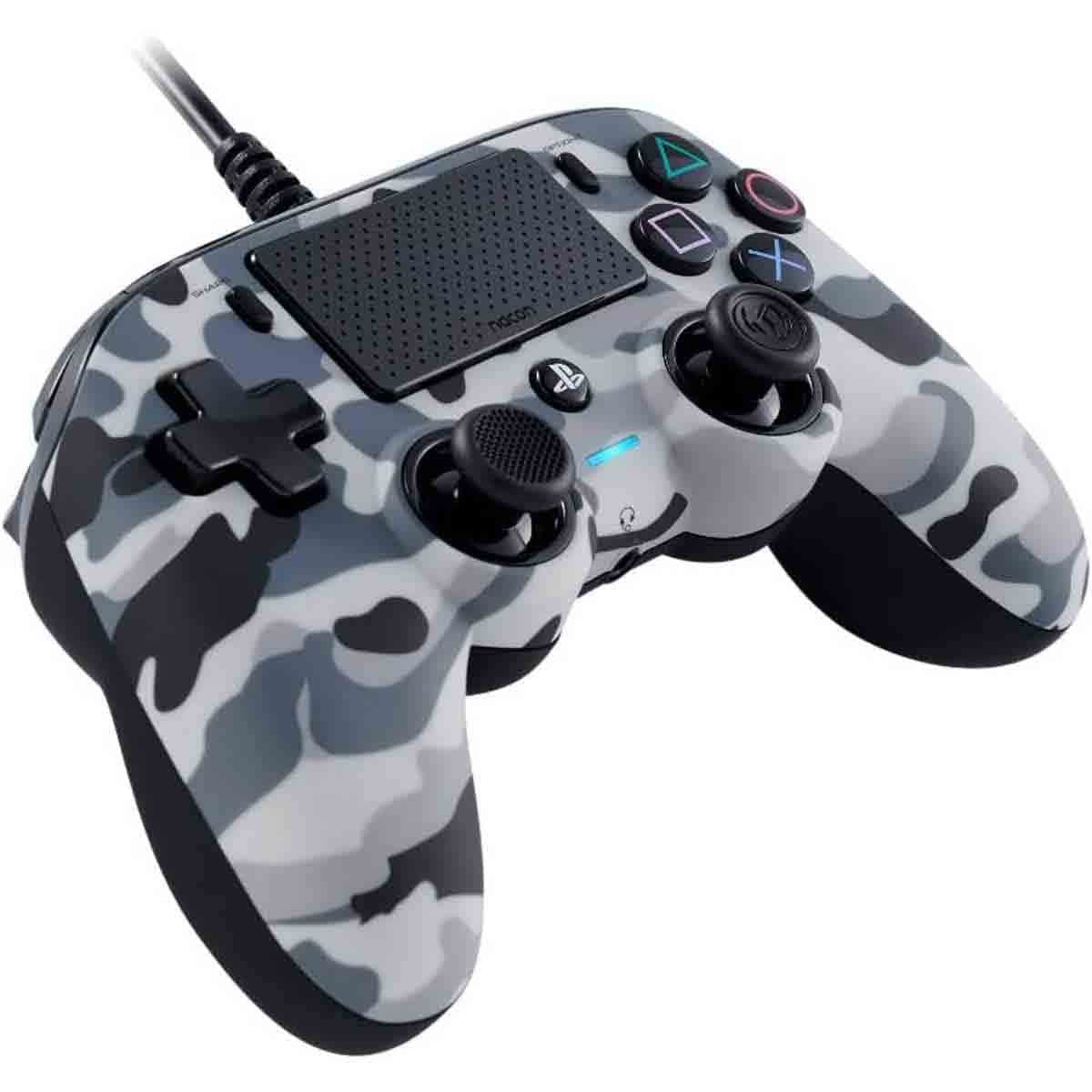 Nacon Compact Camo Grey Wired Gaming Controller for PlayStation 4