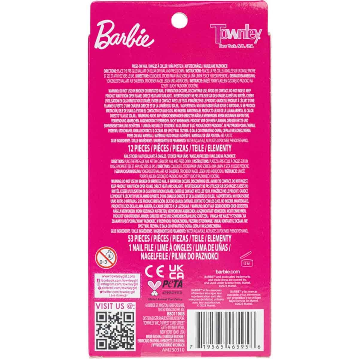 Barbie Nail & Body Art Sticker Set Girls, 5-7 Years