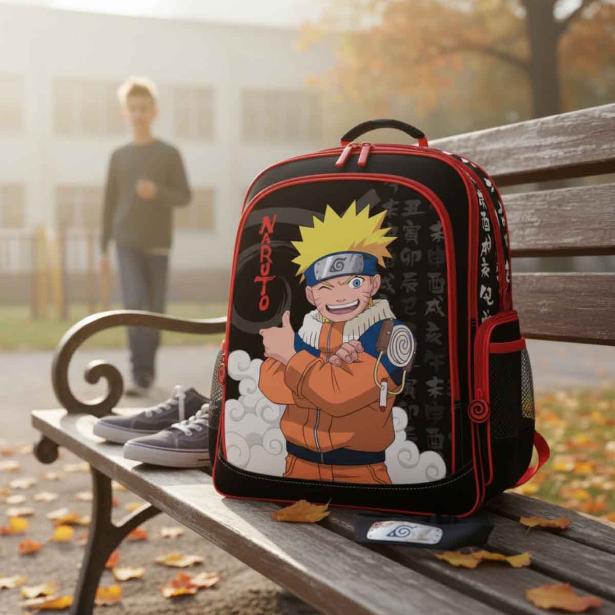 ناروتو حقيبة ظهر مدرسية بتصميم شخصيات أنمي TV طوكيو مقاس 16 انش