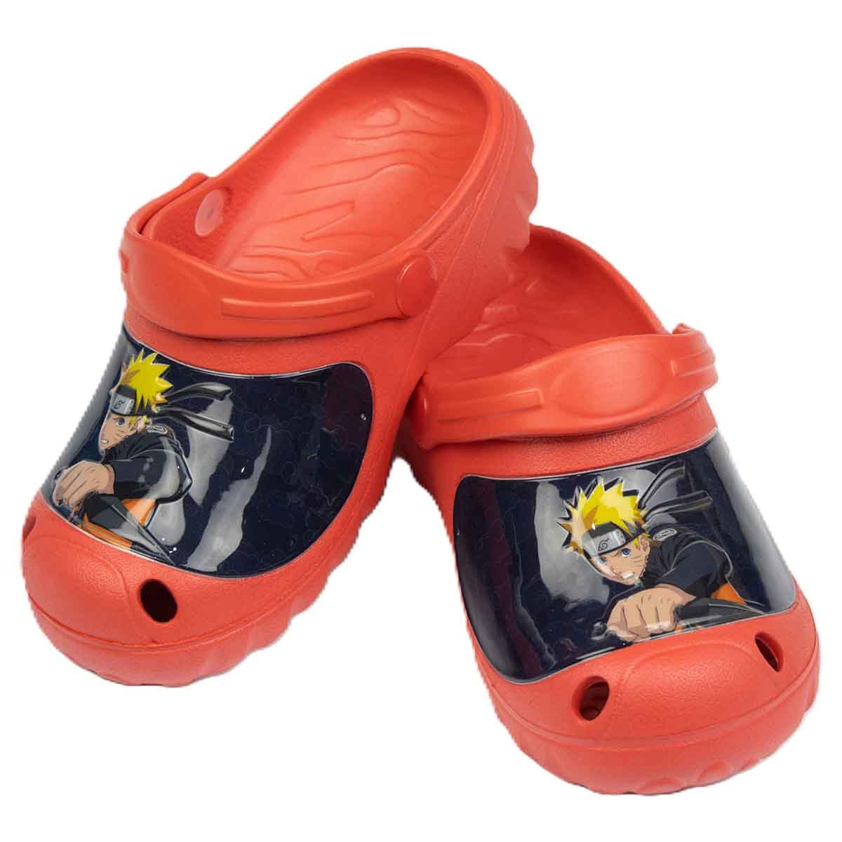 ناروتو صنادل خفيفة مريحة للأولاد باللون الأحمر