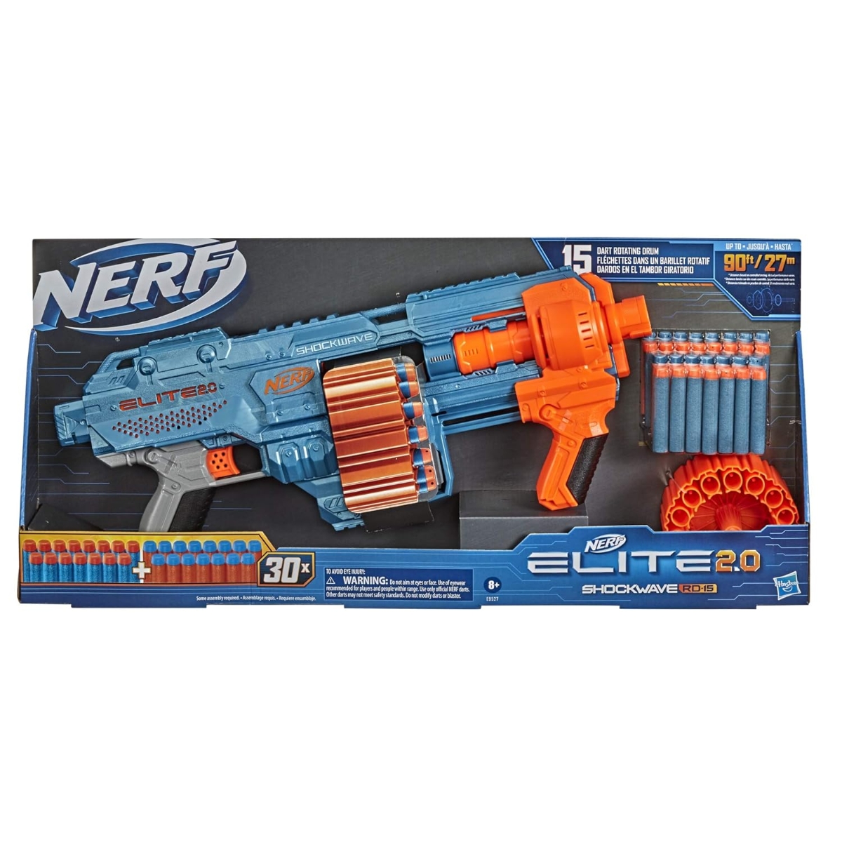 Nerf Elite 2.0 Shockwave RD-15 Blaster Toy Unisex, 8-10 Years