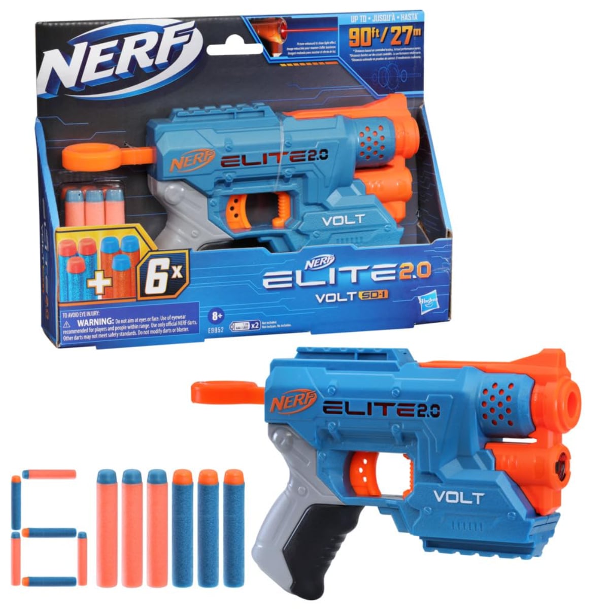 Nerf Elite 2.0 Volt Sd 1 Blaster Unisex, 8-10 Years