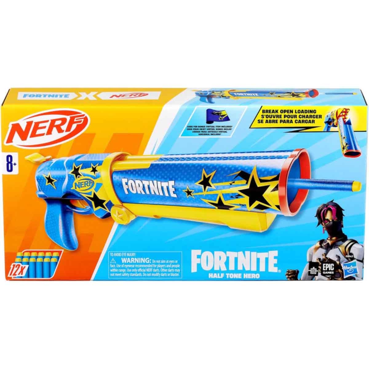 Nerf Fortnite Half Tone Hero Dart Blaster Unisex, 8-10 Years