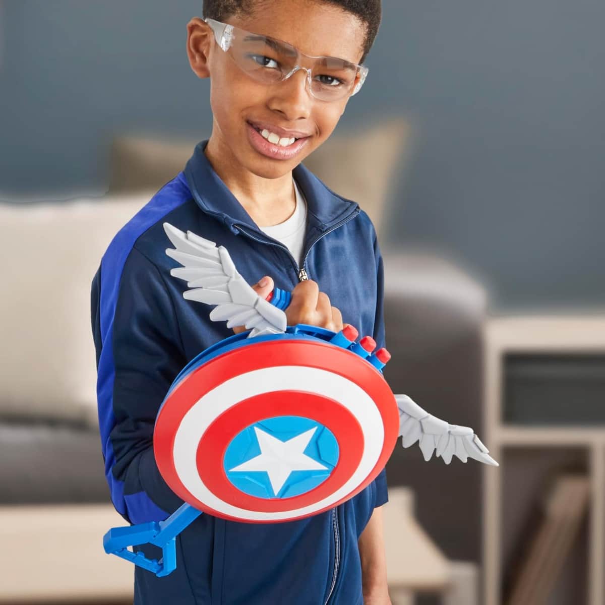 Nerf Marvel Studios Captain America Brave New World Skyshot Blaster Toy Unisex, 5-7 Years