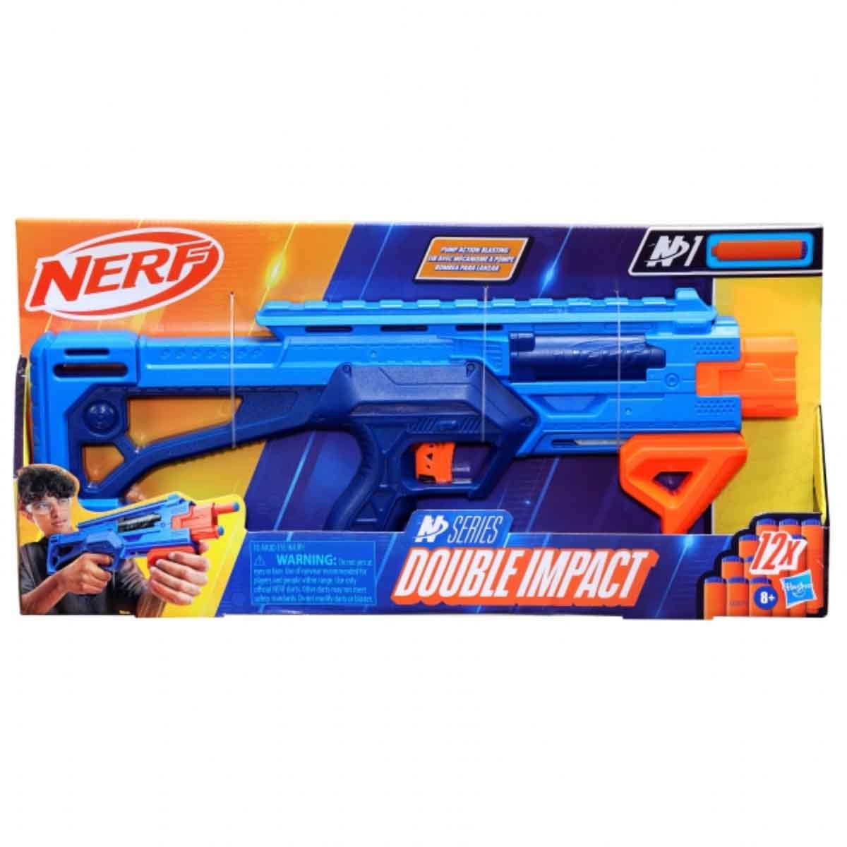 Nerf N Series Double Impact Dart Blaster Unisex, 8-10 Years