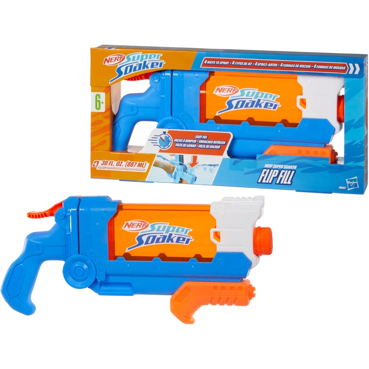 Nerf Super Soaker Flip Fill Water Blaster Unisex, 5-7 Years