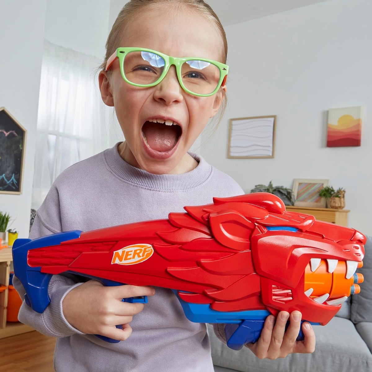 Nerf Wild Lionfury Easy Play Blaster Unisex, 5-7 Years
