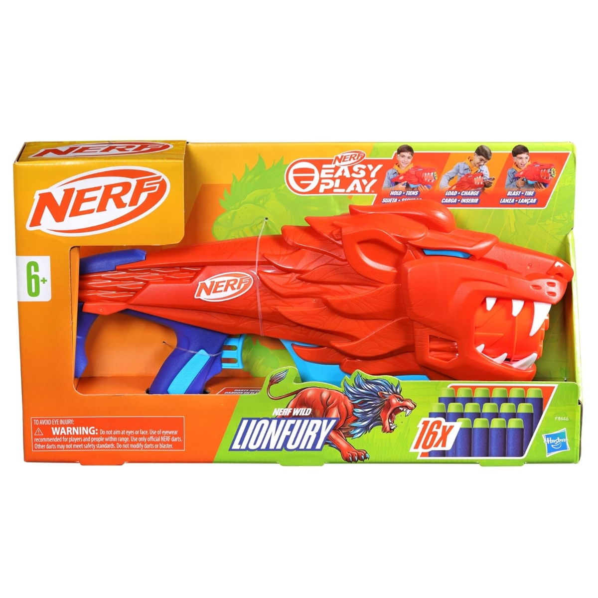 Nerf Wild Lionfury Easy Play Blaster Unisex, 5-7 Years
