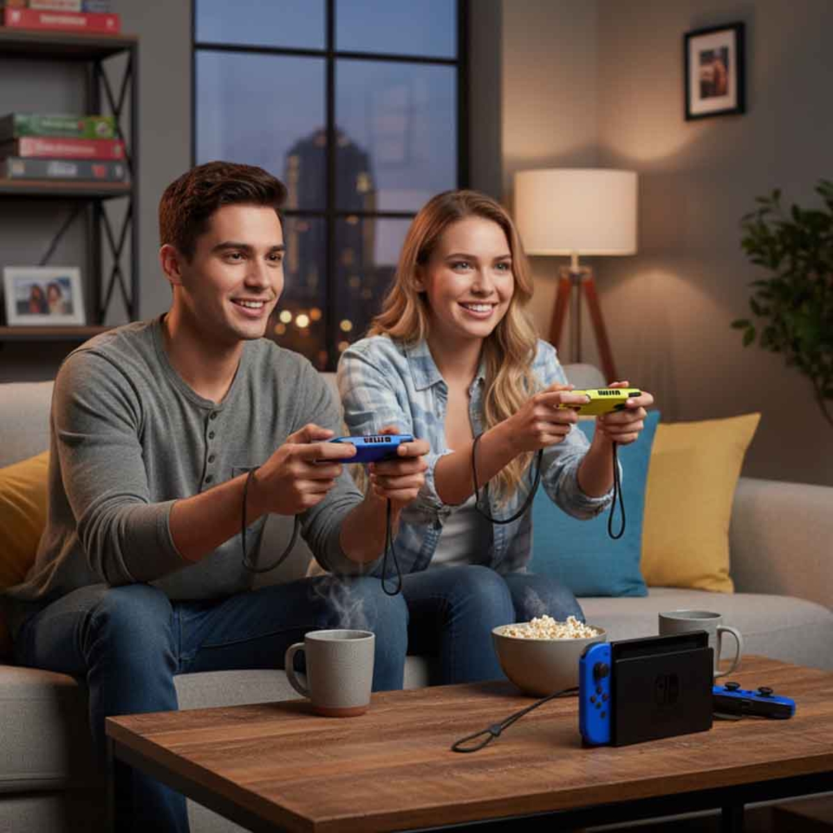 Nintendo Official KSA Version Neon Blue/Yellow Joy-Con Pair for Switch