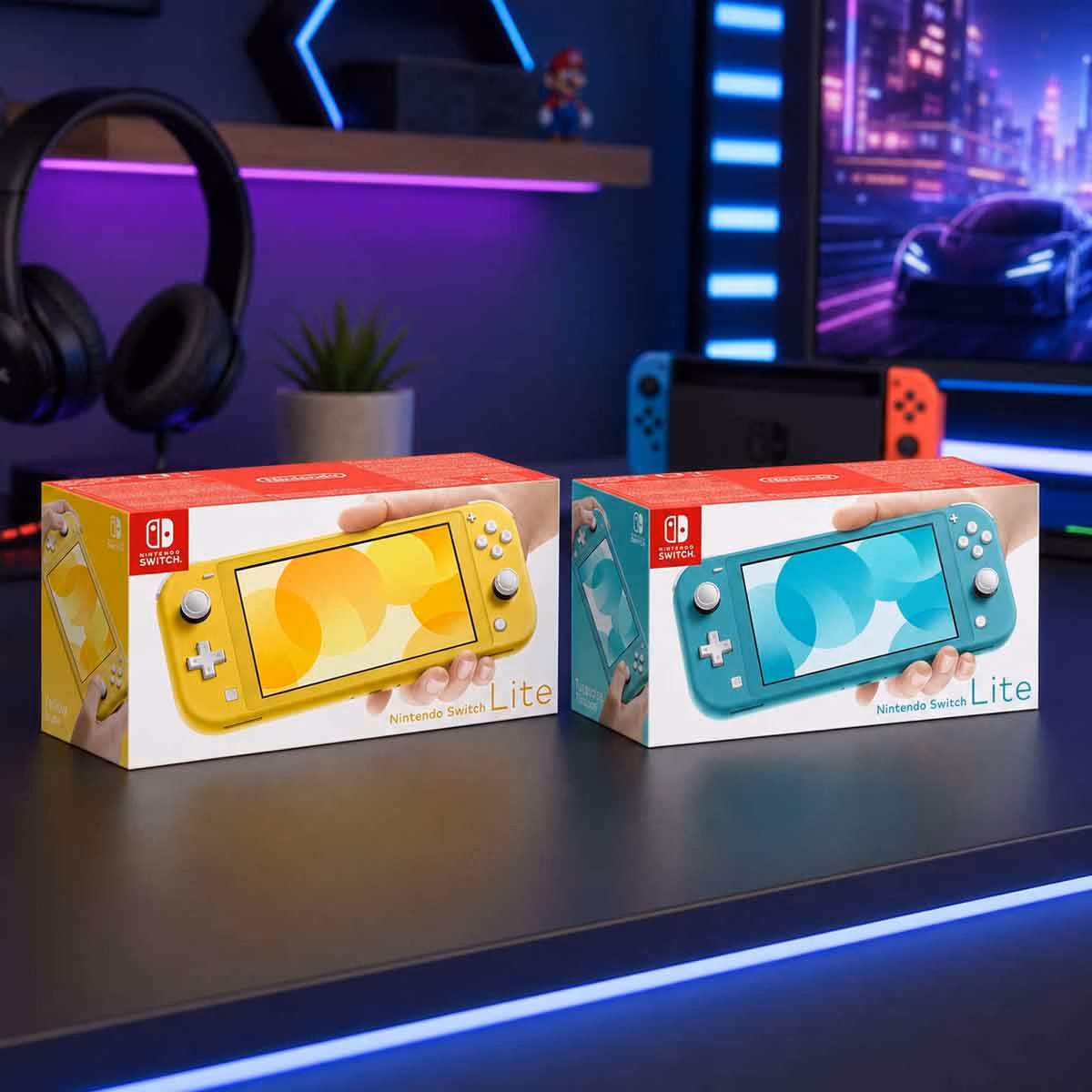 Nintendo Switch Lite Turquoise & Yellow International Version Console Bundle