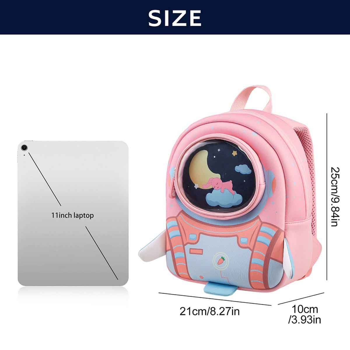 Nohoo 10" Pink 3D Astronaut Kids School Bag/Activity Bag