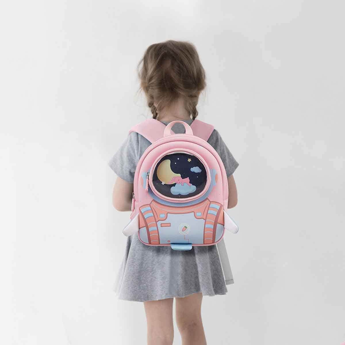 Nohoo 10" Pink 3D Astronaut Kids School Bag/Activity Bag