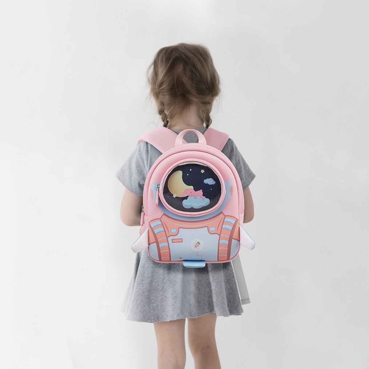 Nohoo 10" Pink 3D Astronaut Kids School Bag/Activity Bag