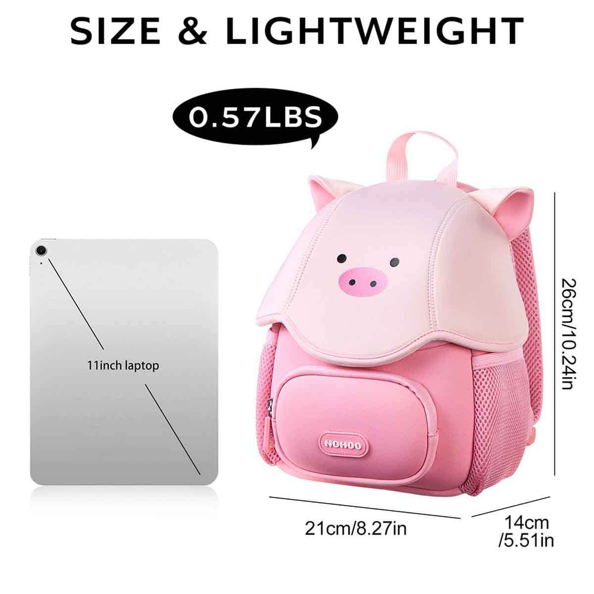 Nohoo 10" 3D Cute Peppa Kids School Bag/Activity Bag
