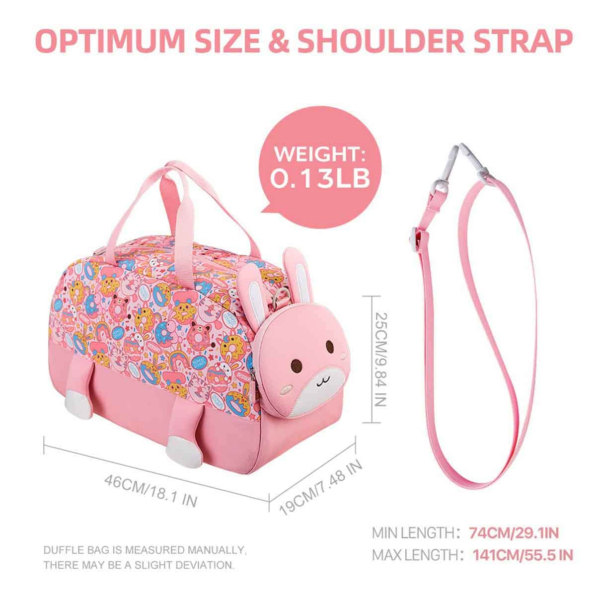 Nohoo 18' 3D Cute Rabbit Kids Duffle Bag/Activity Bag