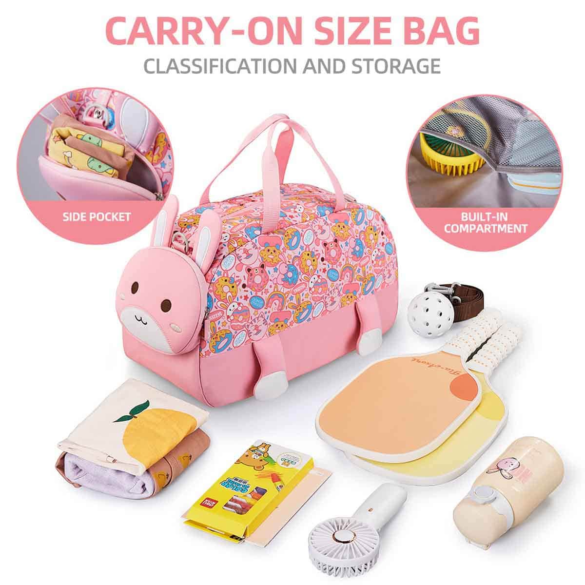 Nohoo 18' 3D Cute Rabbit Kids Duffle Bag/Activity Bag