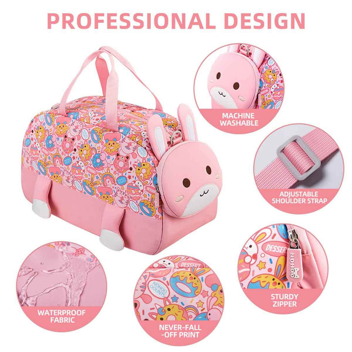 Nohoo 18' 3D Cute Rabbit Kids Duffle Bag/Activity Bag