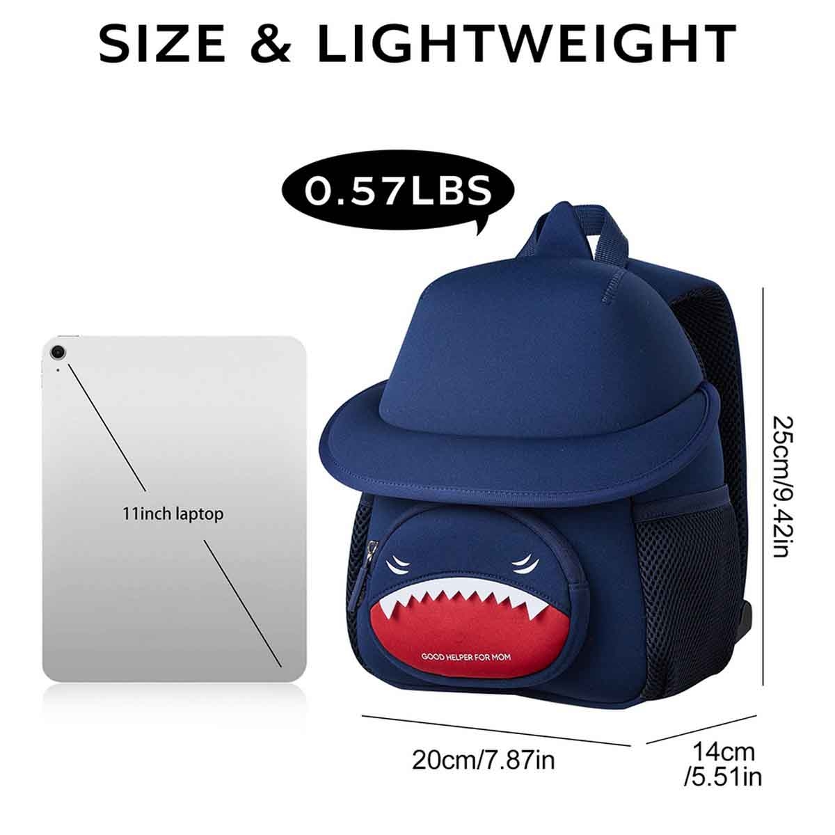 Nohoo 10" 3D Cute Shark Kids School Bag/Activity Bag