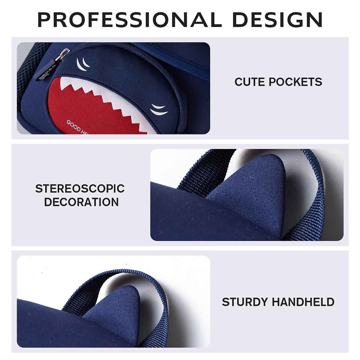 Nohoo 10" 3D Cute Shark Kids School Bag/Activity Bag