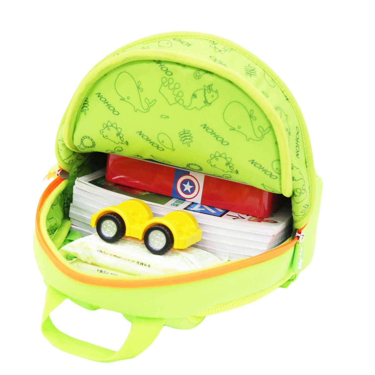 نوهو حقيبة ظهر بطبعة ديناصور ستيغوسورس باللون الأخضر للجنسين من عمر 5 إلى 7 سنوات