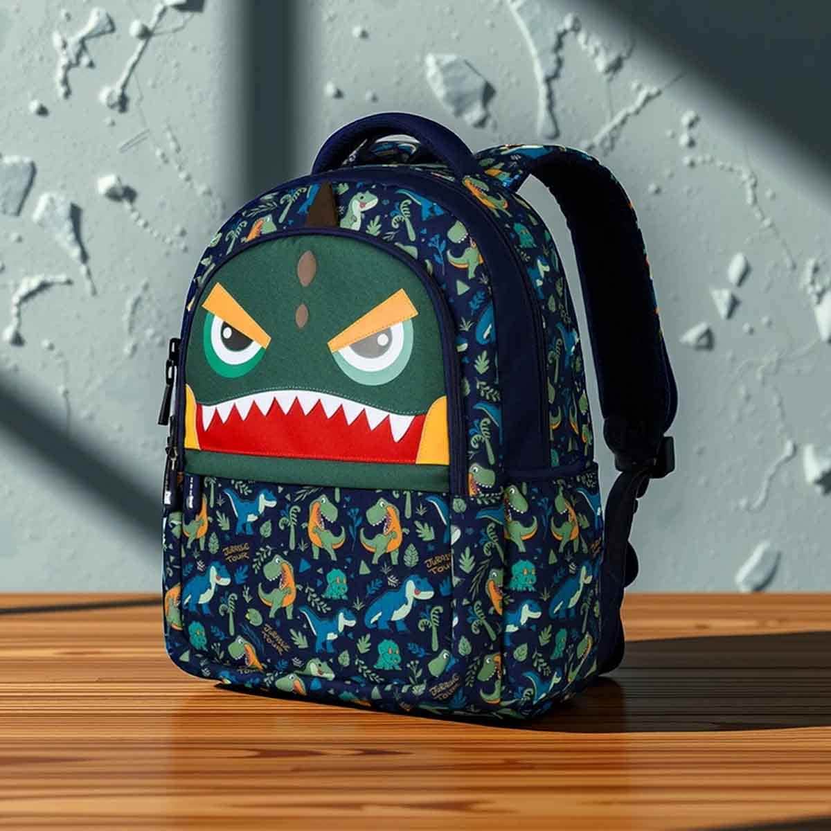 Nohoo Kids 16" Dino Green School Bag Unisex, 3-4 Years