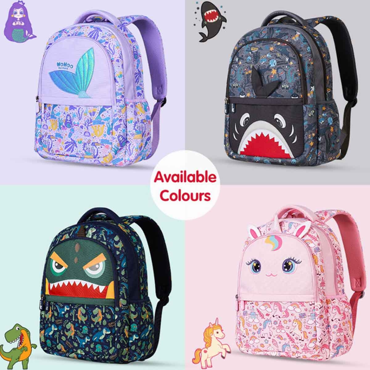 نوهو حقيبة مدرسية ديناصور 16 إنش للأطفال باللون الأخضر للجنسين، 3-4 سنوات