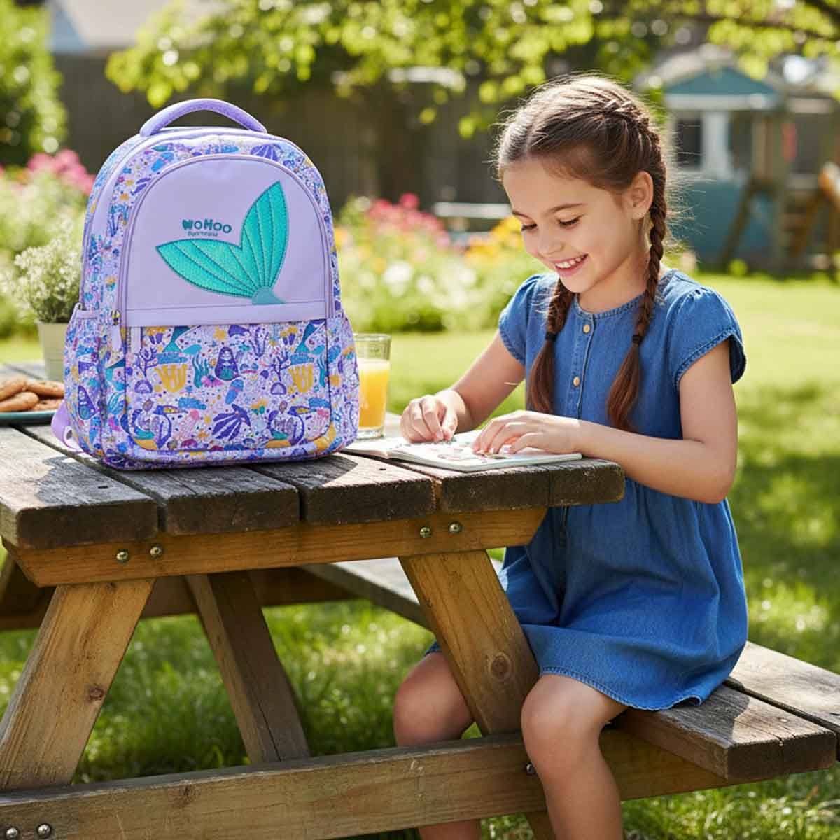 Nohoo Kids 16" Purple Mermaid School Bag