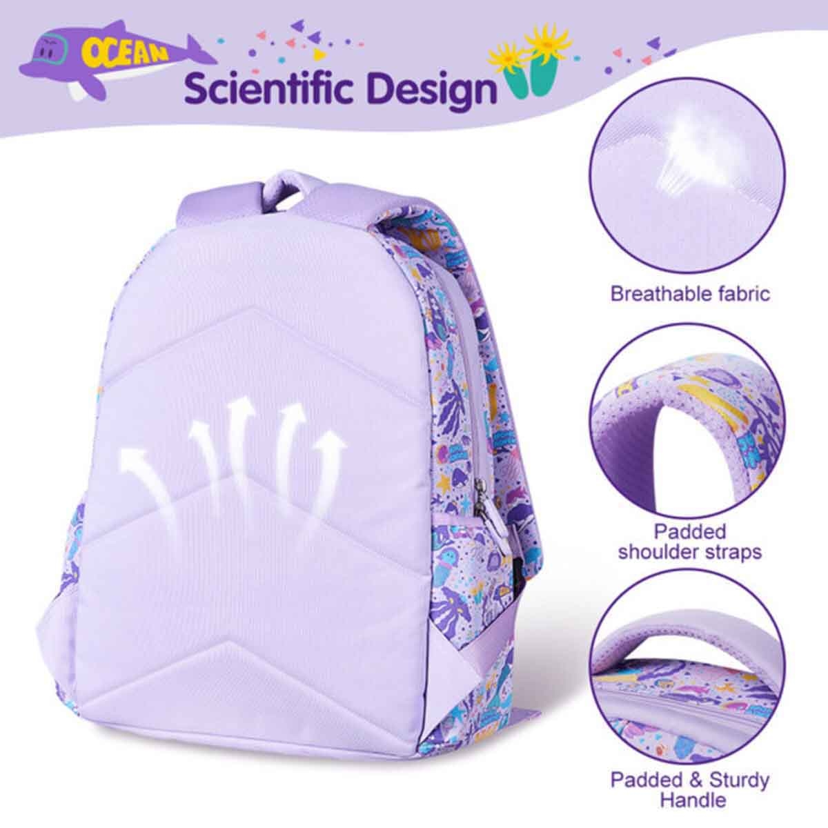Nohoo Kids 16" Purple Mermaid School Bag