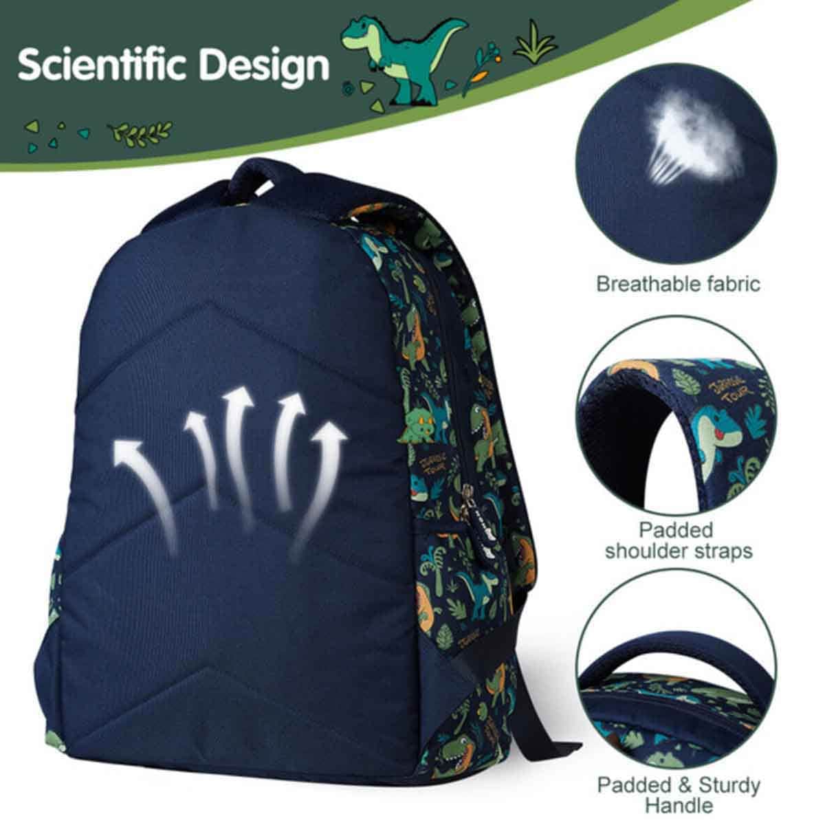 Nohoo Kids 16" Dino School Bag with Handbag Combo