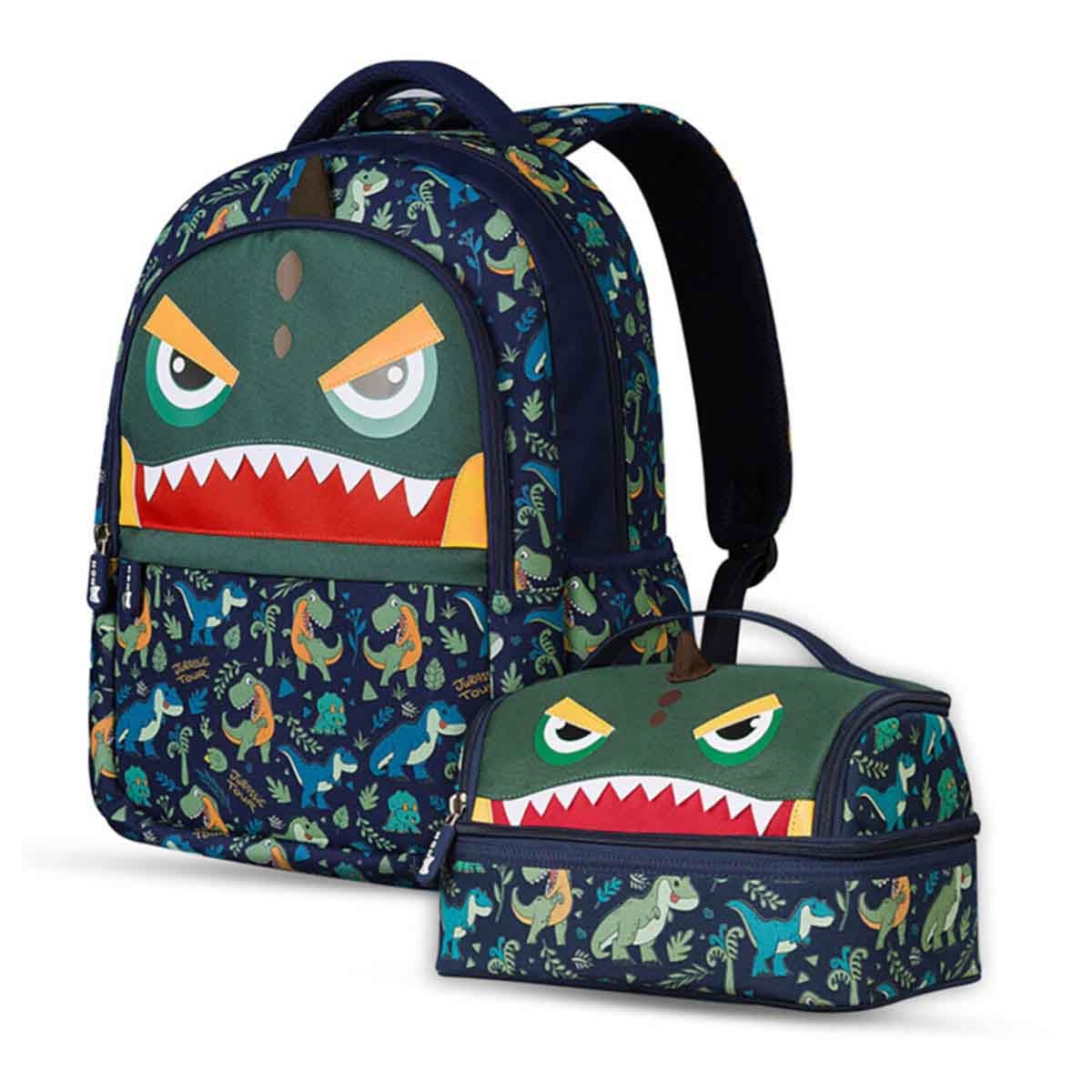 Nohoo Kids 16" Dino School Bag with Lunch Bag Combo