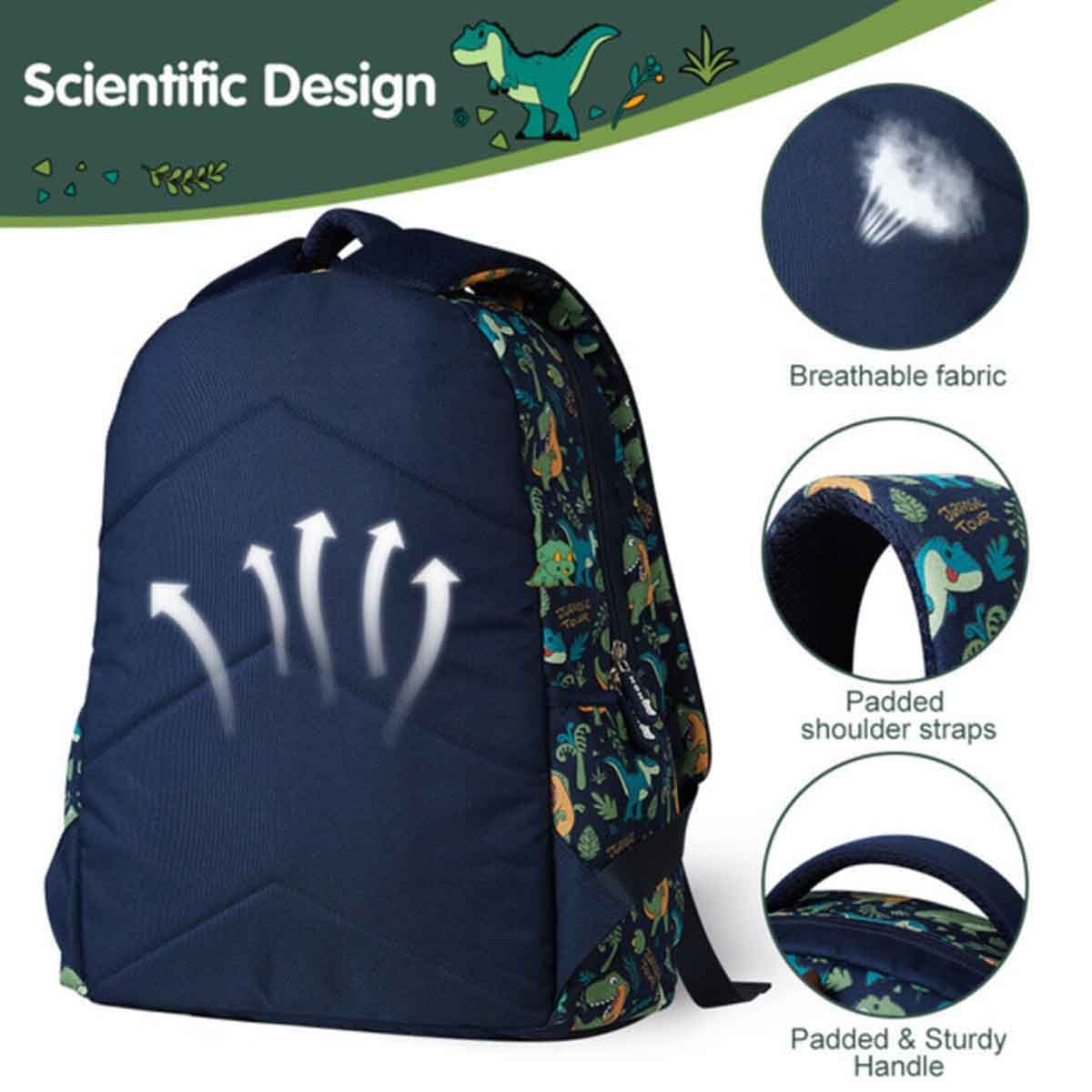 Nohoo Kids 16" Dino School Bag with Lunch Bag Combo