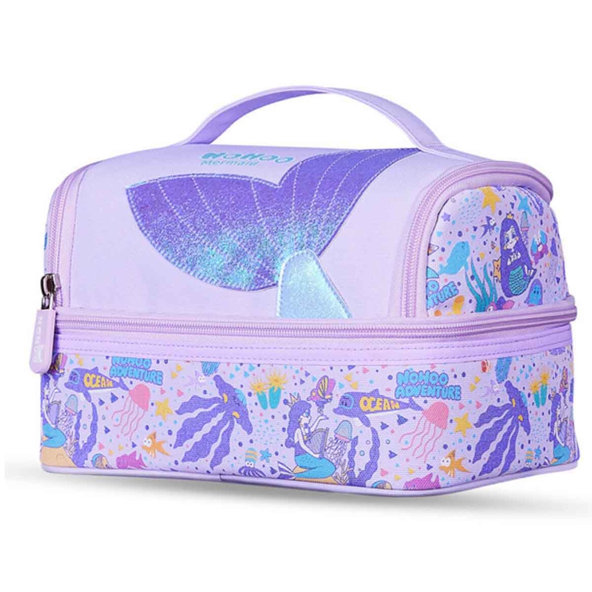 Nohoo Kids 16" Purple Mermaid School Bag with Lunch Bag Combo