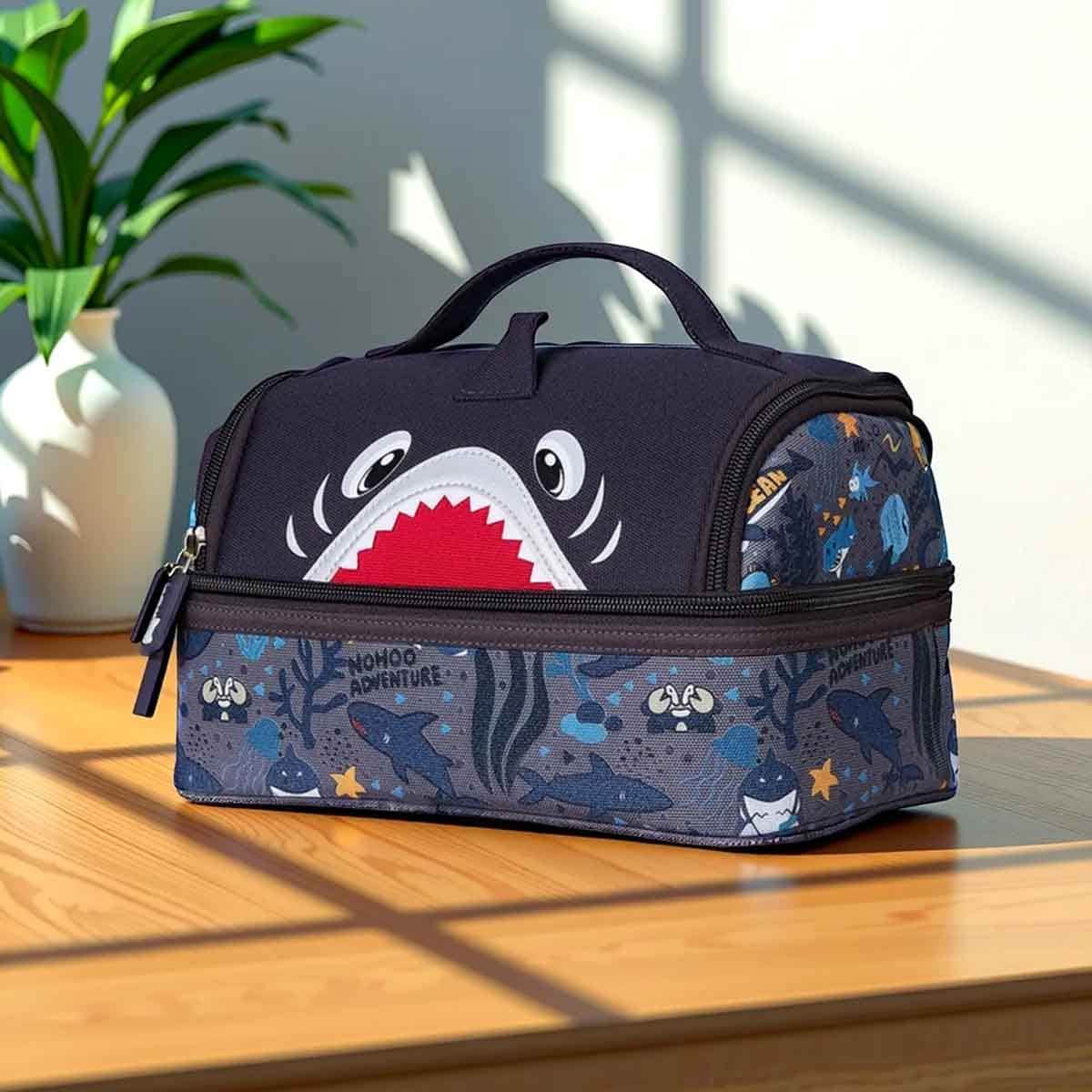 Nohoo Kids 16" Shark School Bag with Lunch Bag Combo