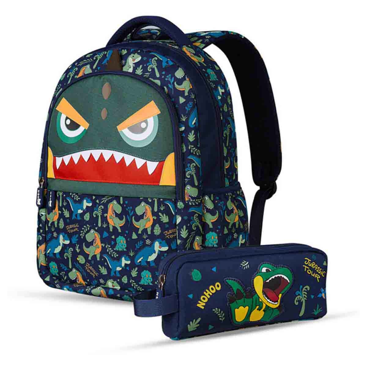 Nohoo Kids 16" Dino School Bag with Pencil Case Combo