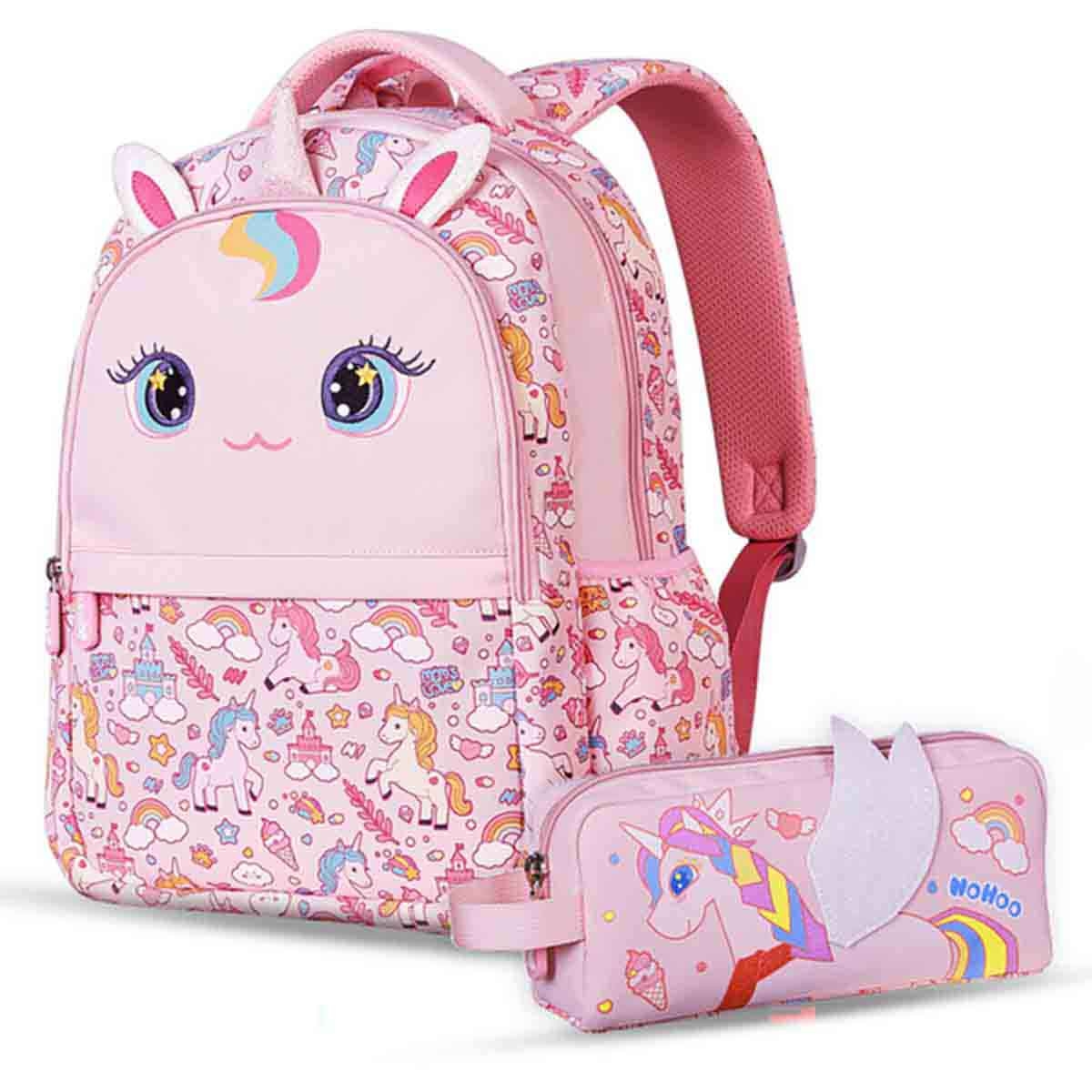 Nohoo Kids 16" Unicorn School Bag with Pencil Case Combo