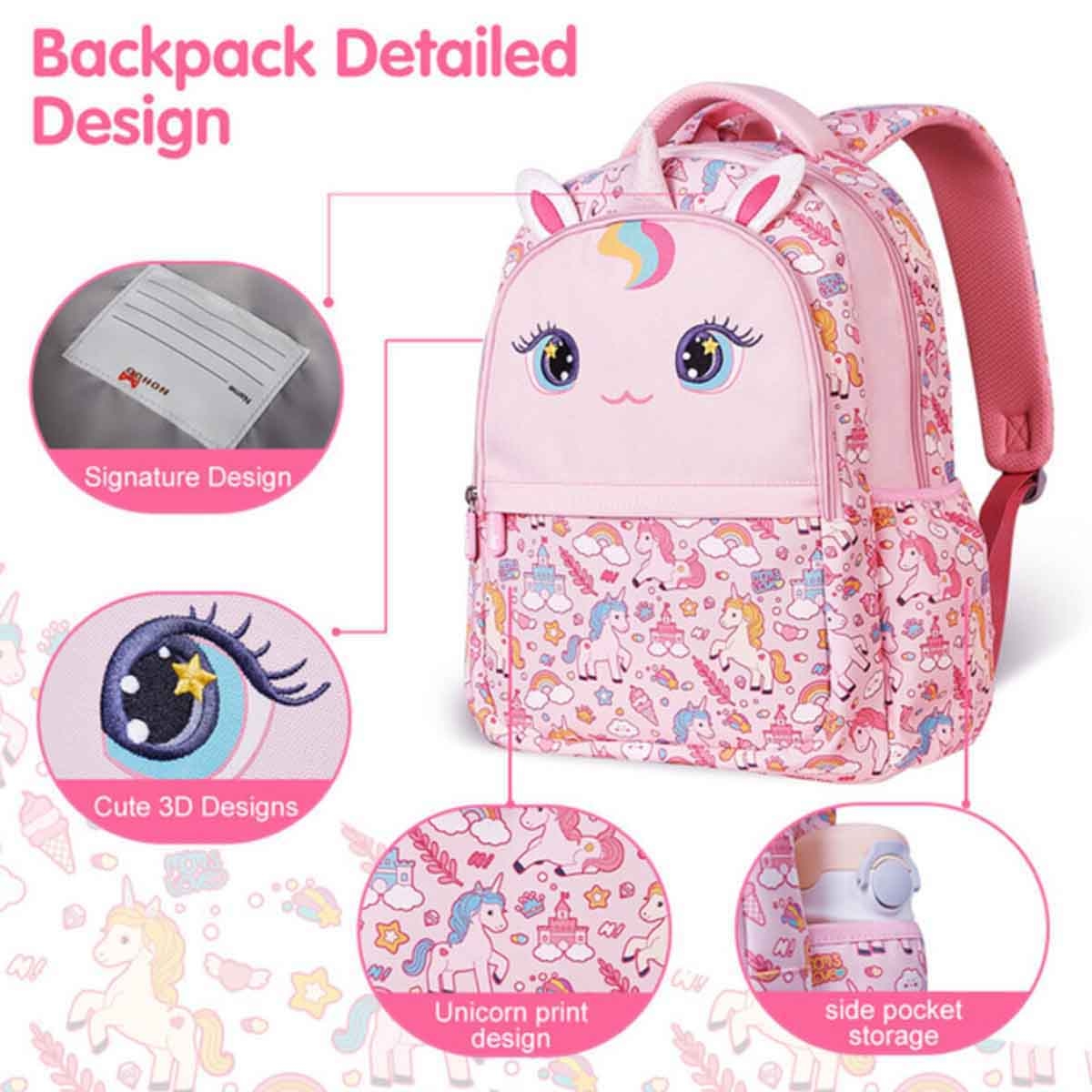 Nohoo Kids 16" Unicorn School Bag with Pencil Case Combo