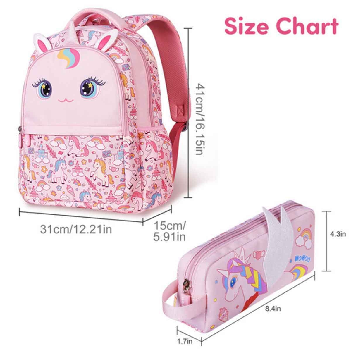 Nohoo Kids 16" Unicorn School Bag with Pencil Case Combo
