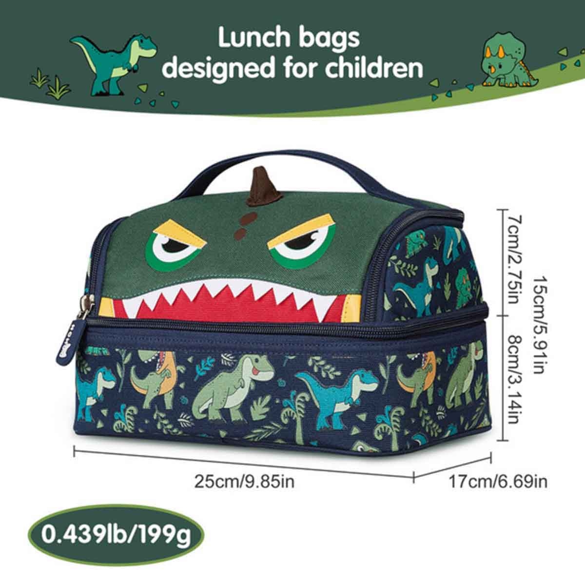 نوهو حقيبة غداء معزولة للأطفال بتصميم ديناصور