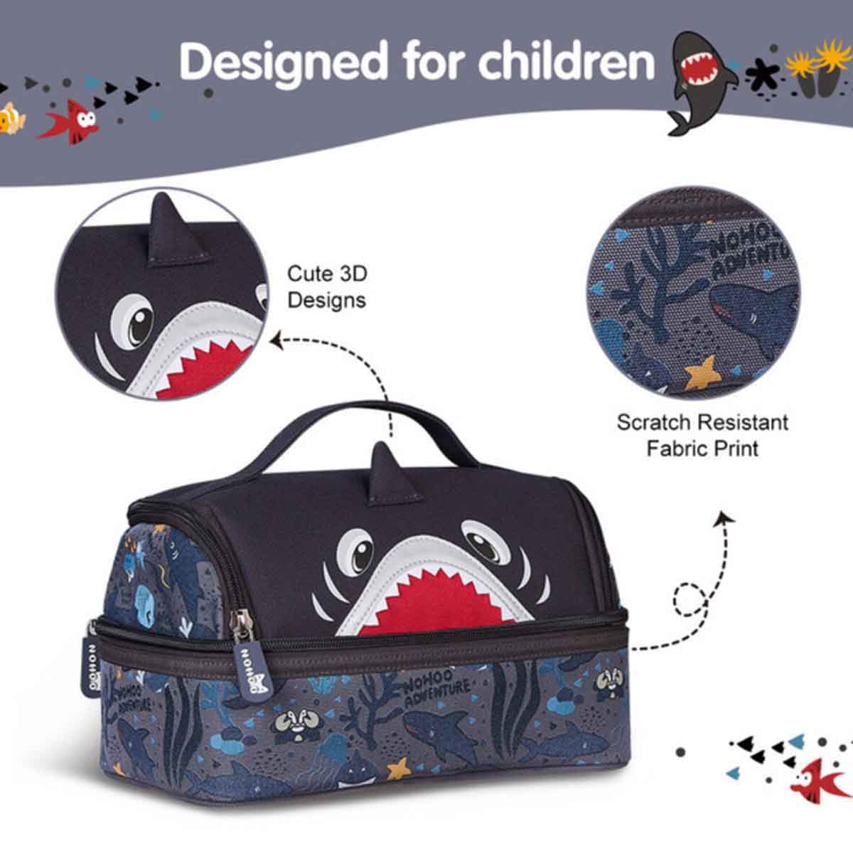 Nohoo Shark Kids Insulated Lunch Bag