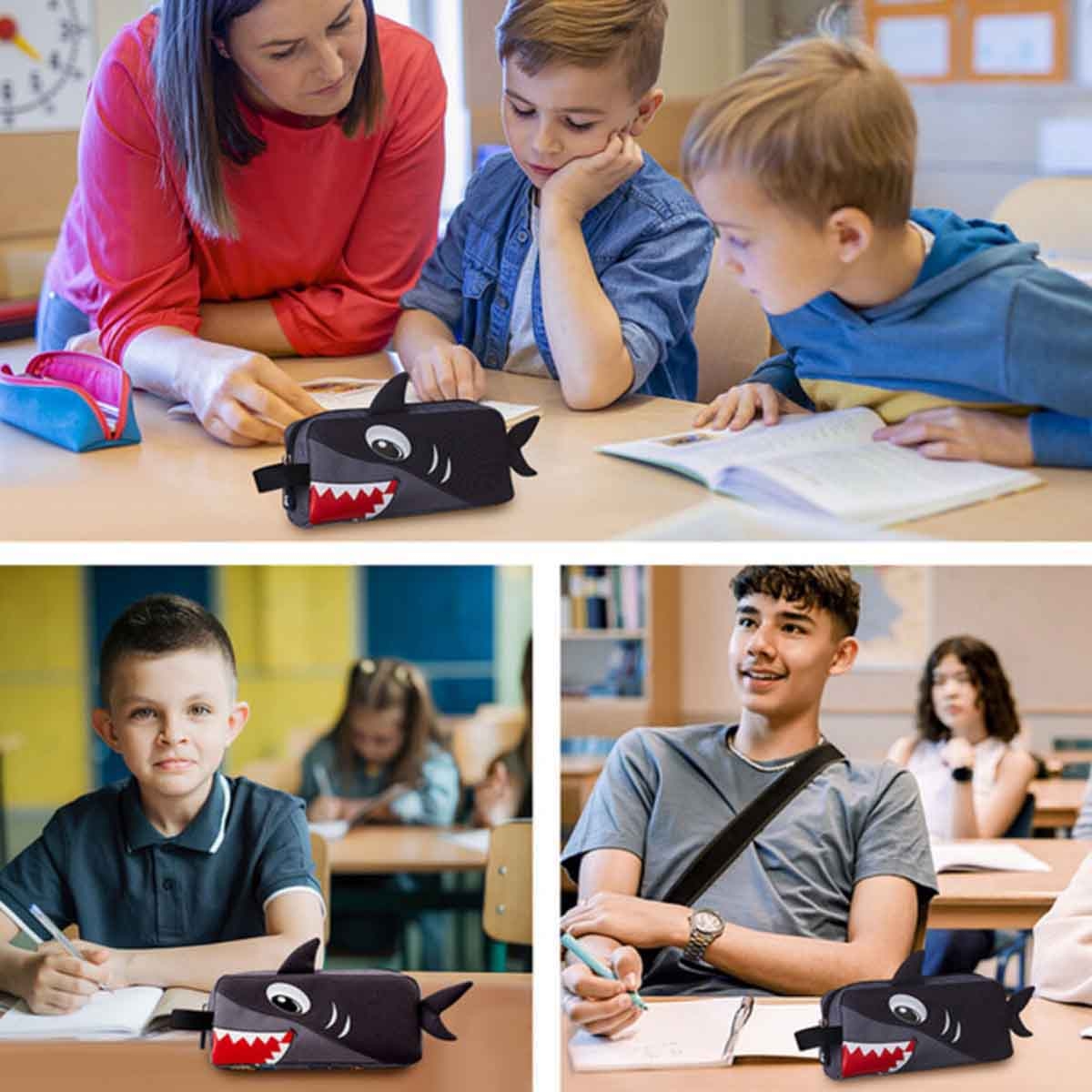 Nohoo Shark Kids Pencil Case/Color Bag