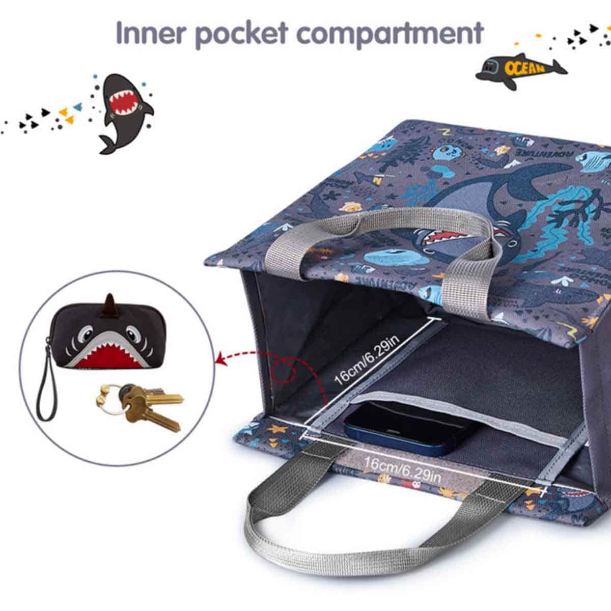 Nohoo Shark Kids Tuition Bag/Hand Lunch Bag
