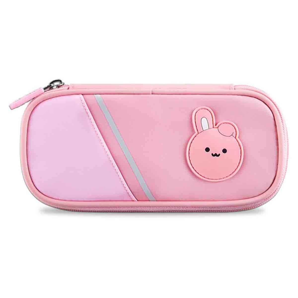 نوهو حافظة أقلام باللون الوردي بتصميم أرنب