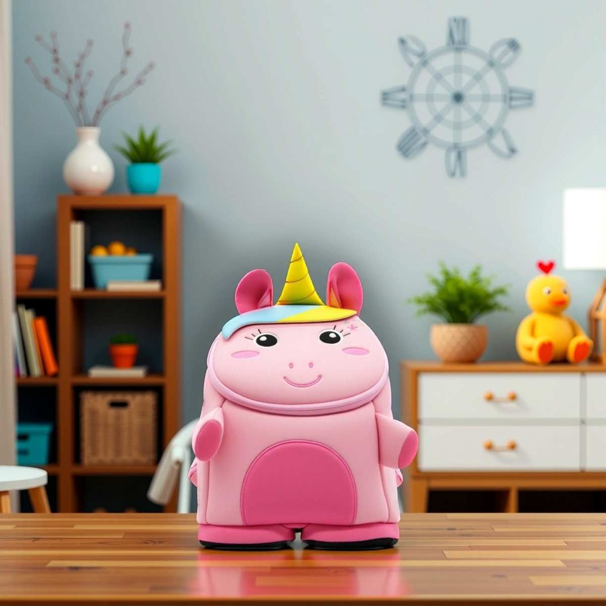 Nohoo Pink Jungle 3D Unicorn Backpack Unisex, 3-4 Years