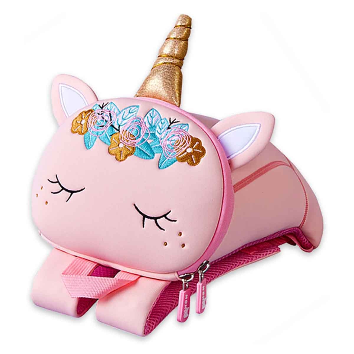 نوهو حقيبة ثلاثية الأبعاد ما قبل المدرسة يونيكورن كبيرة باللون الوردي للجنسين 3-4 سنوات