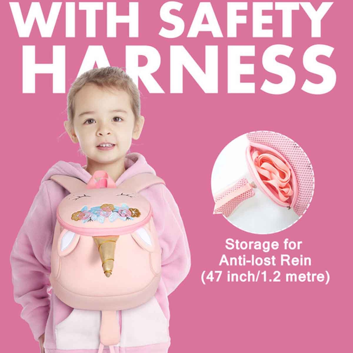 Nohoo Large Unicorn Pink Pre-School 3D Bag Unisex, 3-4 Years